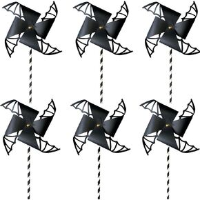 Paper Pinwheels Halloween Party Decoration DIY Windmill Halloween Holiday Setting Supplies for Home Activities Decoration 6 Set of