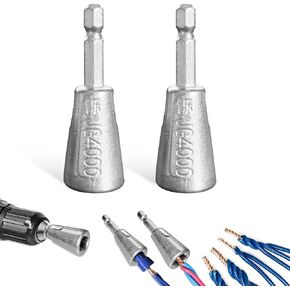 Smasener Wire Stripper for AWG, 14-12-10-8 Gauge Electric Wire Stripper, Wire Twister Tool for Drill, Portable Wire Twister for Power Drill, Cable Quick Stripping and 25PCS Wire Connectors Nuts