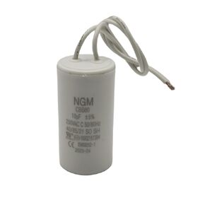 50UF MFD CBB60 Motor Run Capacitor 250VAC Volts Round Cylinder 2 Wires, Metallized Polypropylene Film Capacitor for Motor Run, Air Conditioners, Washing Machines and Water Pumps