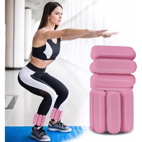 Ankle Weights for Women Wrist Weight: Adjustable Arm Weight Set for Yoga Barre Walking Pilates Aerobics Pool Exercise, Pack of 2, 2Lbs, Pink