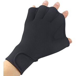 Aquatic Gloves for Water Aerobics and Water Resistance Training, Webbed Swim Gloves for Men Women Adult Children, Aquatic Fit Workout Fitness Swimming Gloves, One Pair