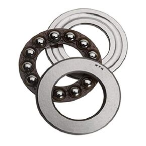 NTN Bearing 51106 Thrust Ball Bearing, Extra Light Series, Single Direction, Flat Seat, Steel Cage, 30 mm Bore ID, 47 mm OD, 11 mm Width, Open