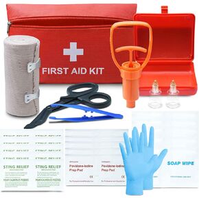 Snake Bite Kit, Bee Sting Kit, Ifak Trauma Refill Kit First Aid Supplies, Venom Extractor Suction Pump Kit, Bite and Sting First Aid for Belt, Hiking, Backpacking and Camping (Yellow)