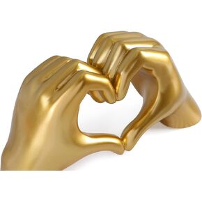 Heart Hands Sculpture Gold Room Decor