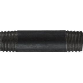Midland 57-100 Black Steel Nipple, SCH 40 Welded, 1" Diameter, 1-1/2" Length, 1" OD, Steel