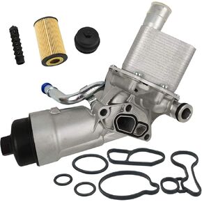 MITZONE Upgrade Engine Oil Cooler Filter Housing Assembly Compatible with 2009-2020 Chevy Cruze Aveo Sonic Trax Malibu Pontiac G3 Saturn Astra 1.6L 1.8L Replace 25199751