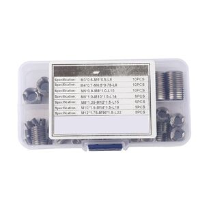 Jeffergarden Stainless Steel Thread Inserts Set for Reinforcing Screw Connection, Resistant to Vibration, Easy Installation, Long Service Life
