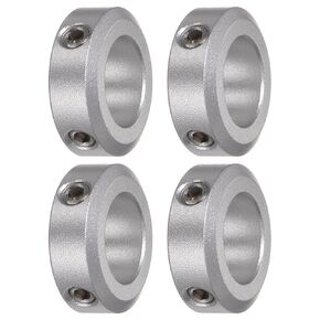 4Pcs Aluminum Alloy Shaft Collar - [14mm Bore x 24mm OD x 8mm Width] Anodization Shaft Collar for CNC Machine Tools, Hold Timing Pulleys Use, Silver Tone