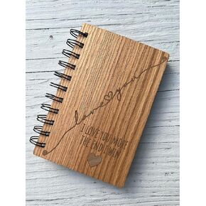 I love you More the End i Win Wooden Notebook Hardcover Wood journal Birthday Gift for Him 5th Anniversary Wooden Gift For Her