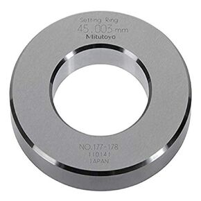 Mitutoyo 177-178 Setting Ring, 45mm Size, 15mm Width, 85mm Outside Diameter, +/-1.5Micrometer Accuracy