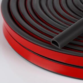 Silicone Weather Stripping Door Seal, 20FT Self Adhesive D-Shaped Door Weather Stripping for Door Frame＆Window Seal