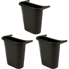 Rubbermaid Commercial Products Plastic Resin Deskside Wastebasket/Recycling Side Saddle Basket, For Use Under Desk, Black (FG295073BLA)