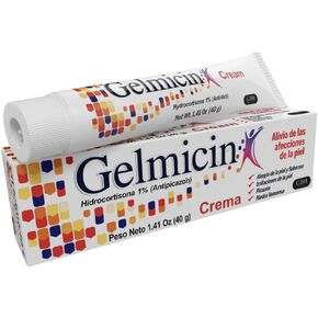 Gelmicin Hydrocortisone 1% - Anti-Itch Cream, Skin Rash, Skin Allergies, Eczema, Psoriasis - 1.41 oz Size (1)