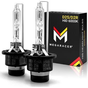 لمبة المصباح Mega Racer D1C/D1R/D1S HID للمصابيح الأمامية ذات الشعاع العالي والشعاع المنخفض 35 وات 10000 كلفن مصابيح أمامية زينون زرقاء داكنة IP68 مقاومة للماء، عبوة من قطعتين