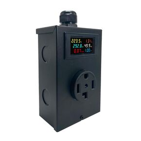 14-30 Outlet Meter Box Installation Kit Assembly Required for Custom Application w/Box, Recepticle, LCD Meter, Screws, Cable Gland 110-240v Ampmeter, Voltmeter, Monitor Energy Usage