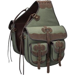 Tough1 Canvas Trail Bag with Leather Accents - Sage