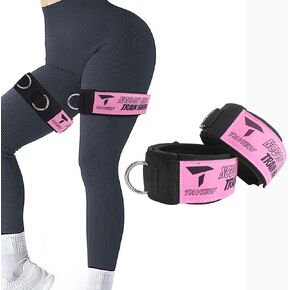 Thigh Ankle Strap Adjustable Neoprene Padded, Ankle Leg Cuffs with Resistance Bands for Leg Butt Training Workout Equipment, Strength Training ,Hip Gluteus