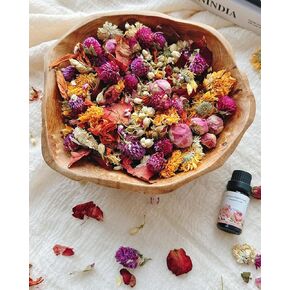 Fall Potpourri, Rose Scented Potpourri with Dried Flowers, Home Fragrance Fall Potpourri Bowl Filler - Decorative Fall Decor for Vase Filler, Sachet, Vial, Winter, Christmas with Lily, Rose, Chamomile