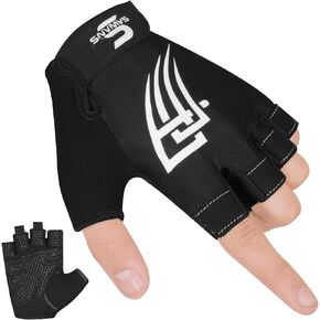 Weight Lifting Gym Gloves for Men and Women Workout Training Breathable Lightweight Fitness Gloves Non-Slip Silicone Padded Palm Grip Protection Half Finger Exercise Pull ups