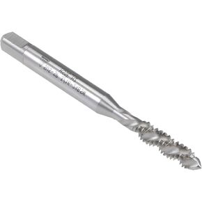 Spiral Flute Thread Tap 3/8-16 BSW, for Processing Blind Holes and Sticky Materials, H2 Tolerance High Speed Steel Cobalt Uncoated, Round Shank with Square End, Machine Threading Tap, 1pcs
