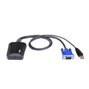 ATEN CV211 Laptop USB KVM Console Crash Cart Adapter - Built-in VGA and USB Keyboard and Mouse Cables - TAA Compliant - Supports Windows, Linux, and Mac laptops