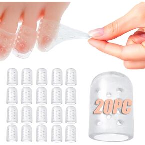 20 Pcs Silicone Anti Friction Toe Protector,Gel Toe Protectors Breathable Little Toe Covers for Men and Women,Toe Sleeves for Corns, Blisters and Pain Relief