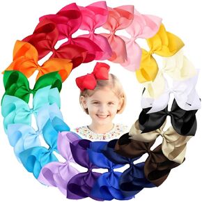 Oaoleer 20PCS 4.5 Inch Hair Bows for Girls 500PCS Baby Hair Ties Grosgrain Ribbon Toddler Hair Accessories with Alligator Clips for Toddlers Baby Girls Kids Teens in Pairs