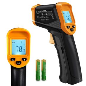 Digital Infrared Thermometer Gun & Meat Thermometer for Cooking,BBQ,Pizza Oven,-58℉~1112℉ Ir Thermometer,Handheld Non Contact Heat Laser Temperature Gun (Not for Human)