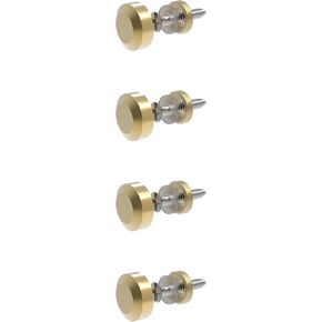 4 PCS 16mm(0.63") Mirror Screws, Brass Decorative Caps Cover Fasteners, Metal Mirror Nails, Polished Beveled Gold Lid (Bright Gold)