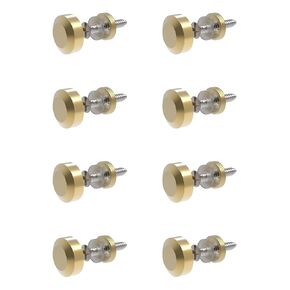 8 PCS 16mm(0.63") Mirror Screws, Brass Decorative Caps Cover Fasteners, Metal Mirror Nails, Polished Beveled Gold Lid (Bright Gold)