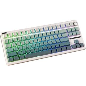 iLovBee B87 Wireless Mechanical Keyboard, Gasket Mounted RGB Gaming Keyboard 75%, QMK/VIA Bluetooth/2.4G/USB-C Volume Knob PBT Keycaps, Hot Swappable Linear Aster Switch, Retro Red