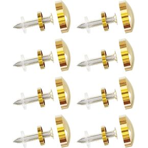 8 PCS 18mm(0.71") Mirror Screws, Brass Decorative Caps Cover Fasteners, Metal Mirror Nails, Polished Cambered Gold Lid