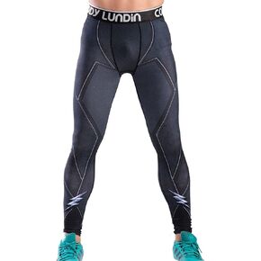 Red Plume Men's Compression Elastic Tight Leggings Sport Lightning Printing Pants