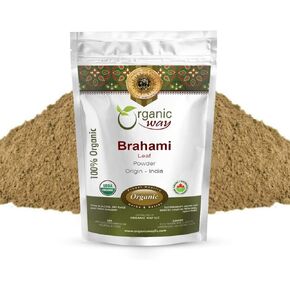 Organic Way Brahmi Leaf Powder (Bacopa Monnieri) - Organic & Kosher Certified | Raw, Vegan, Non GMO & Gluten Free | USDA Certified | Origin - India (1 LBS)