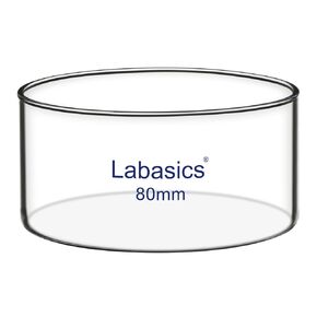 Crystallizing Dish, No Spout Flat Bottom Thick-Walled High Borosilicate Glass Crystallizing Dishes for Crystallization and Evaporation Lab Glassware, Outer Diameter: 80 mm, Capacity: 100 ml