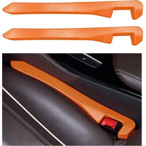 2 PCS Car Seat Gap Filler, Elastic Auto Seat Crevice Blocker Stops Things from Dropping, Seat Gap Plug to Fill The Gap Between Seat and Console, Universal Car Accessories (Black)