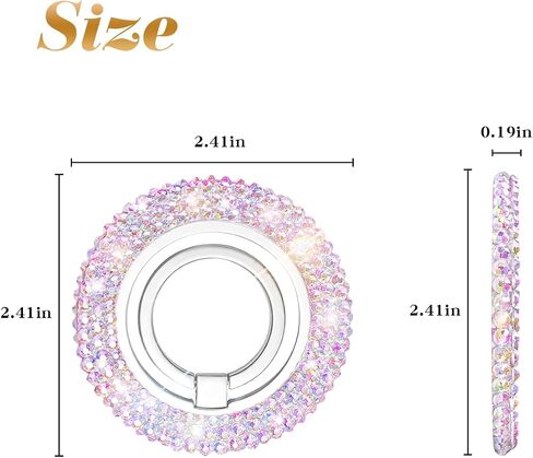 Erolagomat Bling Magnetic Cell Phone Ring Holder Grip Compatible with MagSafe，Glitter Sparkle Magnet Finger Phone Ring Grip Stand Holder Compatible with iPhone 15 14 Plus 13 12, Pro, Pro Max, Mini in Saudi Arabia