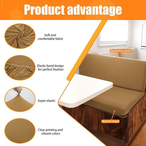أغطية وسائد Rv Dinette، غطاء وسادة سيارة تخييم جاكار قابل للتمدد، غطاء وسادة بديل لغطاء أريكة Rv، 2 غطاء مسند ظهر و2 غطاء مقعد، نسيج مرن من الألياف الدقيقة للغاية (أوراق، أزرق) in Saudi Arabia