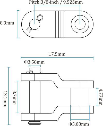 16pcs #25 Chain Offset Half Link Roller - [3/8 Inch Pitch] Carbon Steel Split Links for Machines Equipment 06C Chain Use | 3.58mm Pin in Saudi Arabia