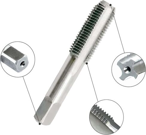 مجموعة صنبور مترية QETLIVLA M18 x 1.5 مم، صنبور ماكينة فولاذي عالي السرعة M18 x 1.5 مم، صنبور خيط HSS وخيط مستدير يموت اليد اليمنى (قطعتان)، SZ-M18*1.5 in Kuwait