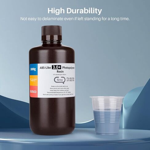 ELEGOO ABS-Like 3.0+ راتنج طابعة ثلاثية الأبعاد شفاف 1000 جرام، راتنج طباعة ثلاثي الأبعاد عالي المقاومة للحرارة، لزوجة منخفضة وانكماش، معالجة بالأشعة فوق البنفسجية LCD 405 نانومتر لطابعة MSLA/LCD/DLP ثلاثية الأبعاد in Saudi Arabia