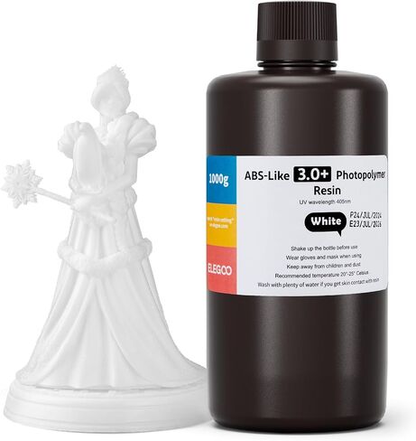 ELEGOO ABS-Like 3.0+ راتنج طابعة ثلاثية الأبعاد شفاف 1000 جرام، راتنج طباعة ثلاثي الأبعاد عالي المقاومة للحرارة، لزوجة منخفضة وانكماش، معالجة بالأشعة فوق البنفسجية LCD 405 نانومتر لطابعة MSLA/LCD/DLP ثلاثية الأبعاد in Saudi Arabia