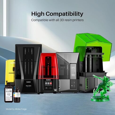 ELEGOO ABS-Like 3.0+ راتنج طابعة ثلاثية الأبعاد شفاف 1000 جرام، راتنج طباعة ثلاثي الأبعاد عالي المقاومة للحرارة، لزوجة منخفضة وانكماش، معالجة بالأشعة فوق البنفسجية LCD 405 نانومتر لطابعة MSLA/LCD/DLP ثلاثية الأبعاد in Saudi Arabia
