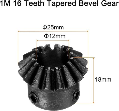 uxcell 4pcs Bevel Gear 1.5 Module 1:1 Reduction Rate 16T 12mm Hole Dia Bevel Pinion Gear Brass, 90 Degree Steering Gear for Hardware Mechanical Rotation in Saudi Arabia