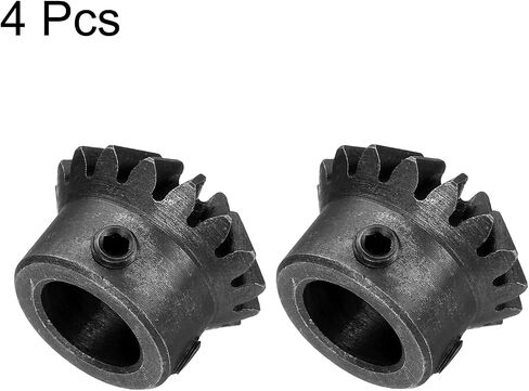 uxcell 4pcs Bevel Gear 1.5 Module 1:1 Reduction Rate 16T 12mm Hole Dia Bevel Pinion Gear Brass, 90 Degree Steering Gear for Hardware Mechanical Rotation in Saudi Arabia