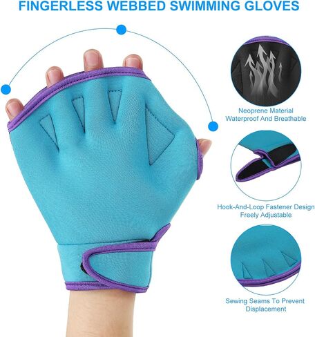 PATIKIL Webbed Swimming Gloves Swim Gloves Aquatic Fitness in Saudi Arabia
