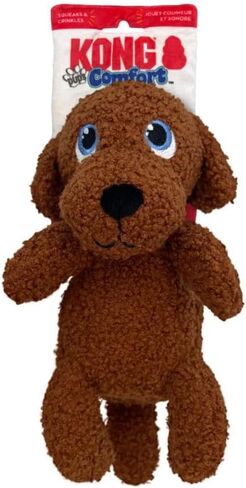 KONG Comfort Pups Low Stuffing Plush Fur and Crinkly Noise with Squeaker (Small, Pierre) in Saudi Arabia