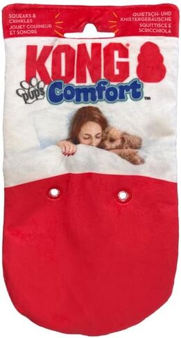 KONG Comfort Pups Low Stuffing Plush Fur and Crinkly Noise with Squeaker (Small, Pierre) in Saudi Arabia