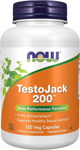 NOW Foods Supplements, TestoJack™ 200 مع تونغكات علي وتريبولوس وماكا وأعشاب الماعز قرنية، 60 كبسولة نباتية in Saudi Arabia