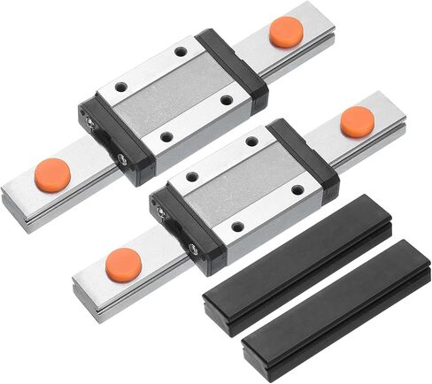 uxcell 2pcs MGN12 100mm Linear Guide Rail with 2pcs MGN12H Sliding Carriage Block Bearing Steel and 2pcs Plastic Mini MGN12 Linear Guide for DIY 3D Printers and CNC Machine, Black in Saudi Arabia